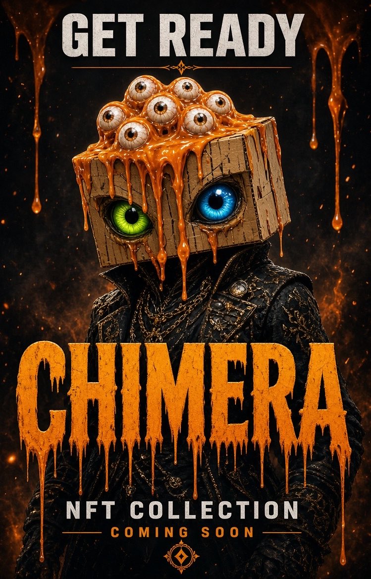 NOMZ_coin's tweet photo. Get ready.
The box is dripping. The eyes are watching.
CHIMERA NFT collection is coming soon.
#Chimera #NFT #NFTCommunity #ComingSoon #Web3 #NFTDrop #CryptoArt #PFP #NFTCollectors https://t.co/6F4Tck0d6a