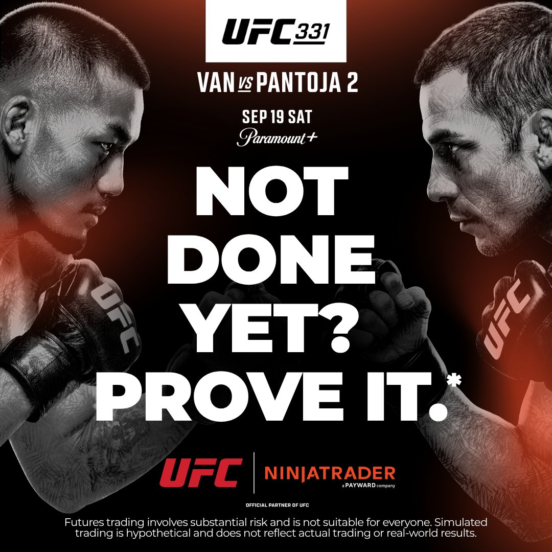 NinjaTrader's tweet photo. Think you have what it takes to get and stay funded? Or ready to take another shot at it after a trading TKO?

Every trader has something to prove. Run it back with a $25K evaluation for $14.98 with code 'UFC': https://t.co/GNtfg6uQv2

*Terms apply: offer valid for new Apex evaluation account customers using the NinjaTrader simulated trading platform.