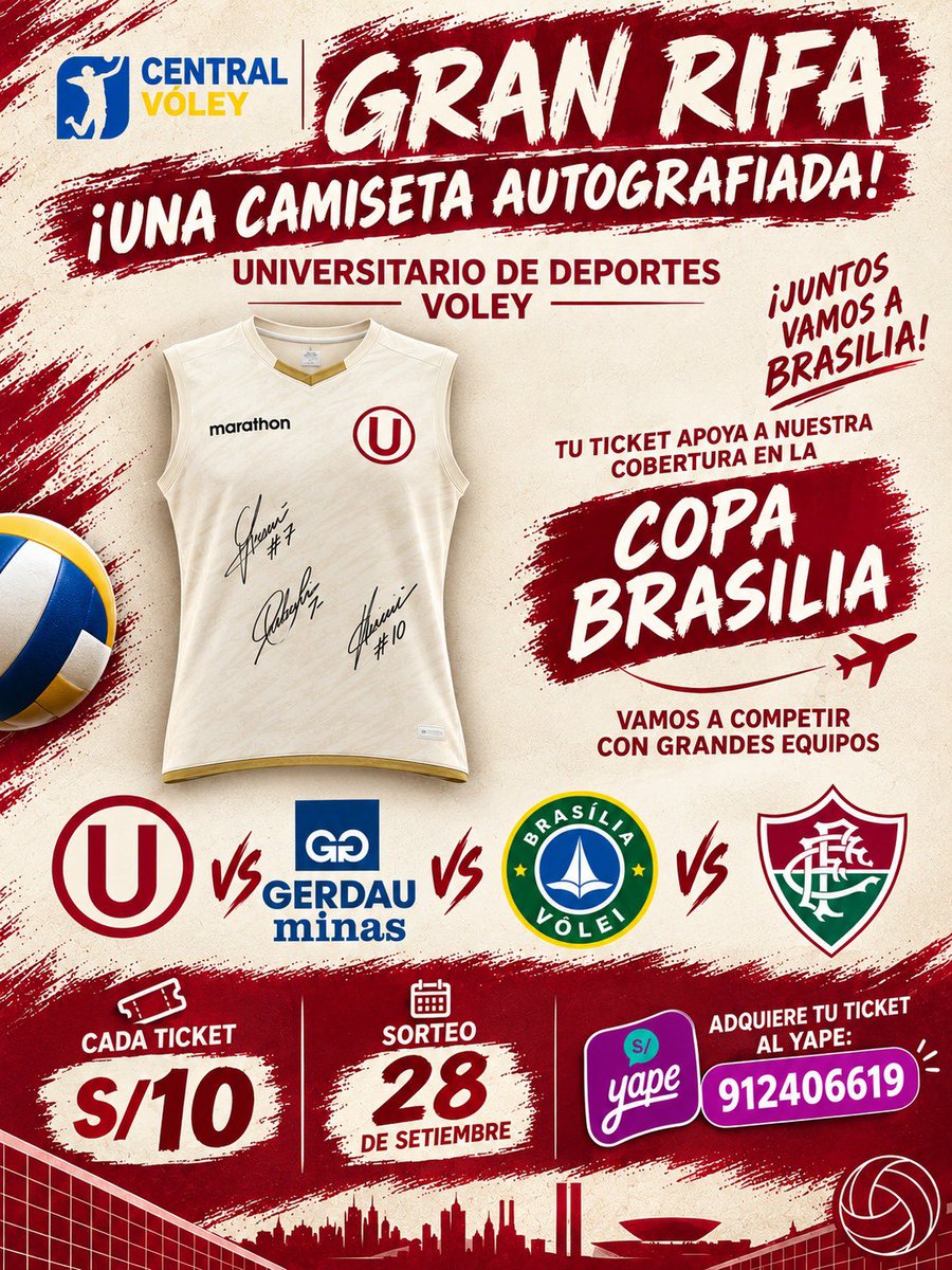 imtette's tweet photo. Mi gente! Estoy haciendo esta rifa para la cobertura de la Copa Brasilia, siguiendo a @VoleyU1924 en su primer cuadrangular internacional. Espero puedan compartirlo🙌🏻 https://t.co/1SdpYtoQSv
