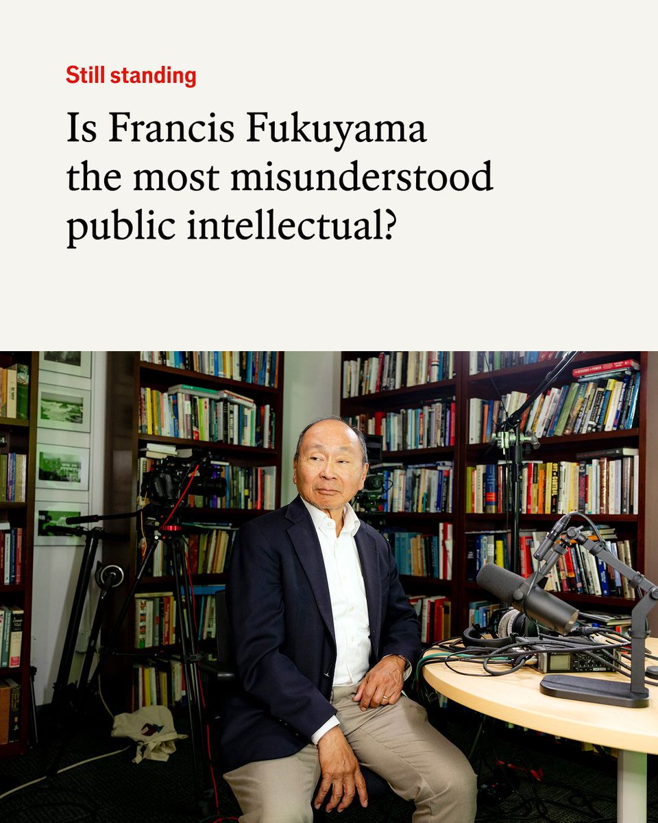 TheEconomist's tweet photo. When Francis Fukuyama published “The End of History and the Last Man” in 1992, the book was met with acclaim. A quarter-century later, it became an emblem of liberal hubris. In a new memoir, the political scientist tries to set the record straight https://t.co/Nipj5KAbv6 https://t.co/JctKICByNG