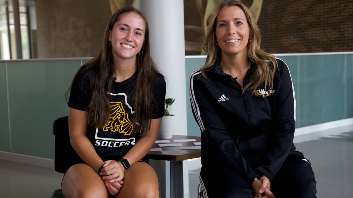 MissouriWestern's tweet photo. We had the opportunity to sit down with two Griffon Soccer players to talk about the program's first 20 years. In this special video, hear from current player Kendall Knisley and inaugural team member Ashley Greenwood '07.

Watch the full story at https://t.co/pWxiuXHYPf https://t.co/6NE6rQN5jx