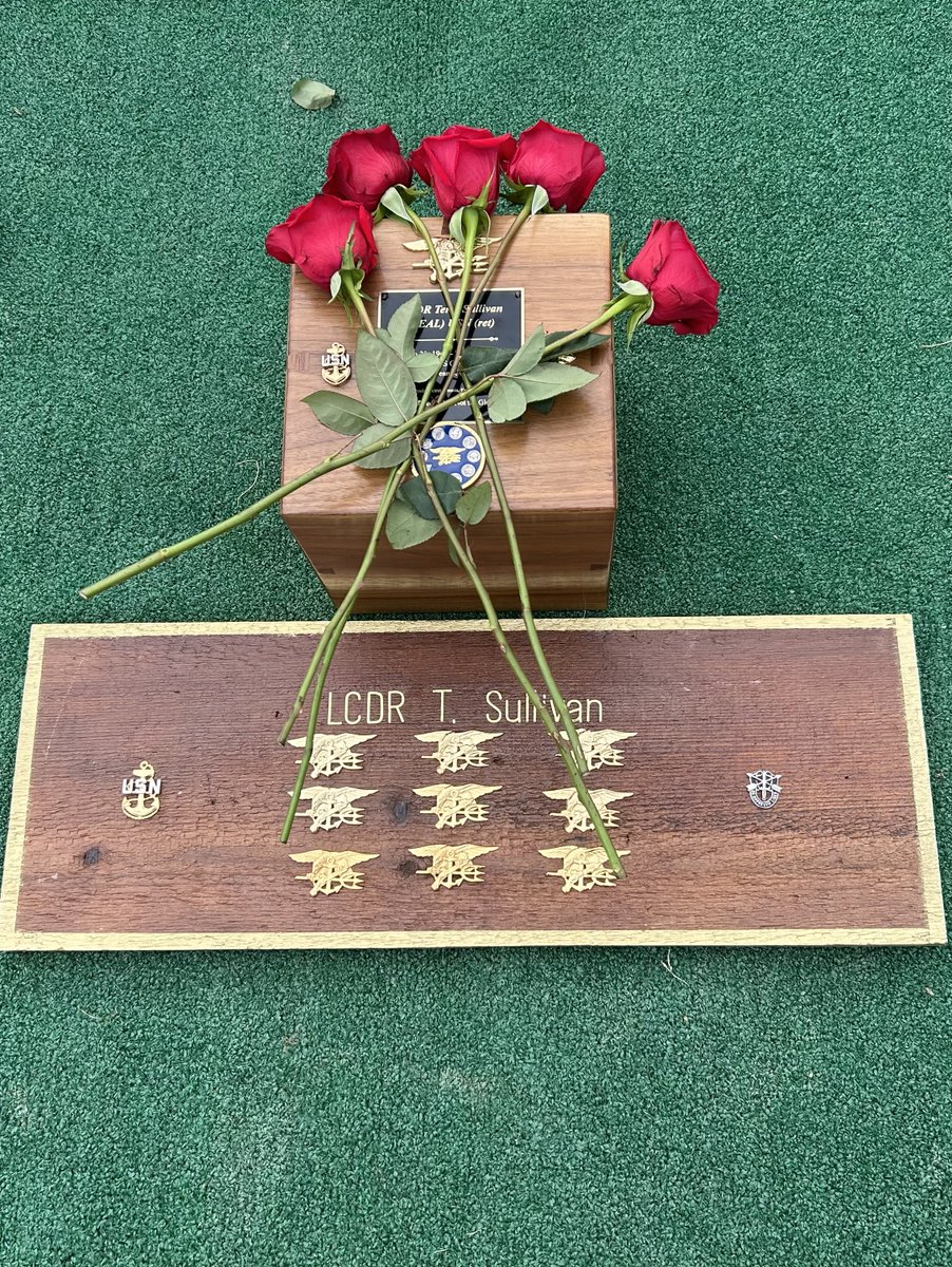 C__Herridge's tweet photo. This Week, Lieutenant Commander Terry Hunter Sullivan USN (Ret) Was Laid To Rest @ArlingtonNatl    Cemetery. 

21 years across UDT-21, Seal Team Two and JSOC

Two combat tours in Vietnam plus operations in Iraq, Afghanistan, Kosovo, Bosnia, Lebanon, Panama and other classified missions worldwide. 

After the Navy, Terry served with the CIA.  Purple Heart, two Bronze stars, multiple combat medals.

At the graveside service, SEALS came forward one at a time to press or hammer their gold Trident breast insignia pin into a burial plank -- leaving their pin with their fallen brother as a final act of loyalty and brotherhood.

A friend to many, Terry Sullivan was a patriot who loved his country.