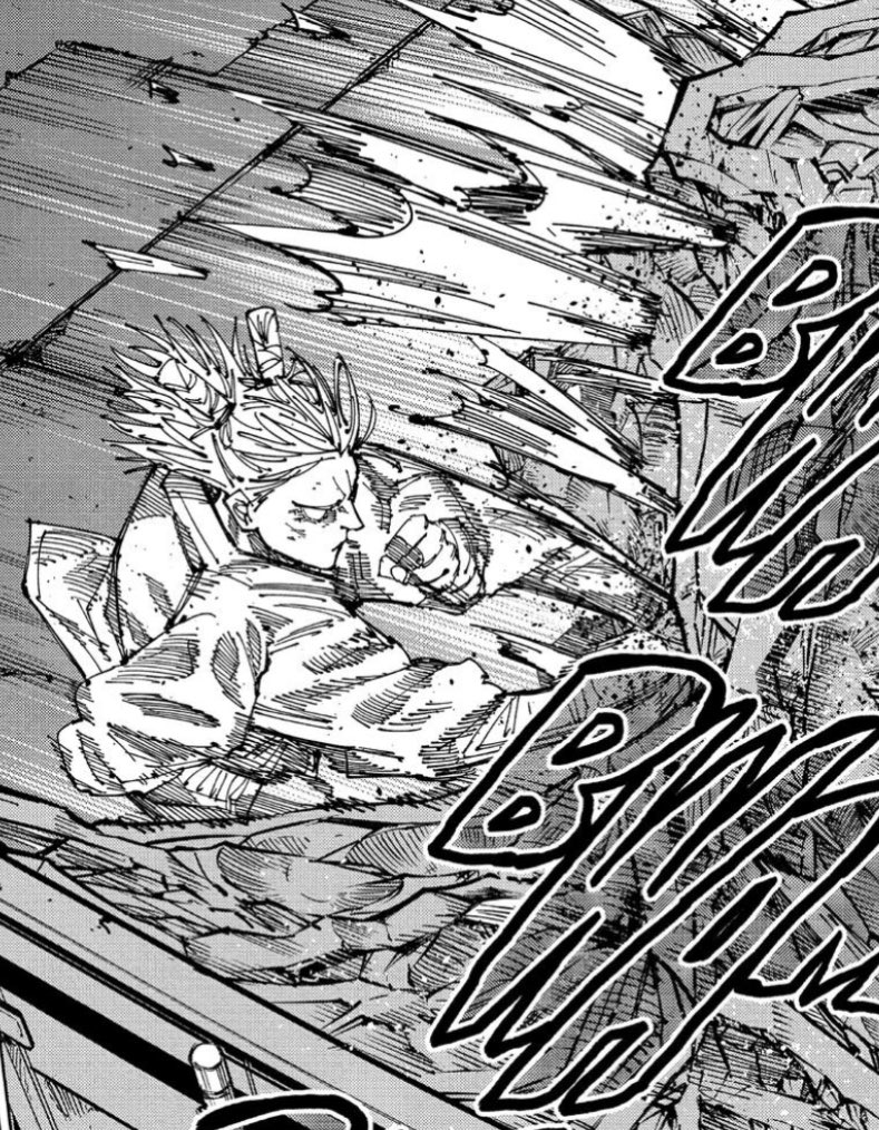 Potentia1Man's tweet photo. @CURSEDEVOURER Kashimo barrages him with a flurry of mighty punches, every blow filled with his electric cursed energy to stun him.

Every hit crushes the Zenin clan leader into the car further.

+ https://t.co/IUjsBeqVIk