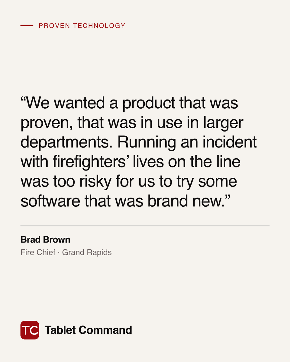 TabletCommand's tweet photo. When the stakes are high, confidence in the tools you use matters. Grand Rapids Fire chose Tablet Command with experience, adoption, and a proven track record in mind. https://t.co/BExECIHPeb