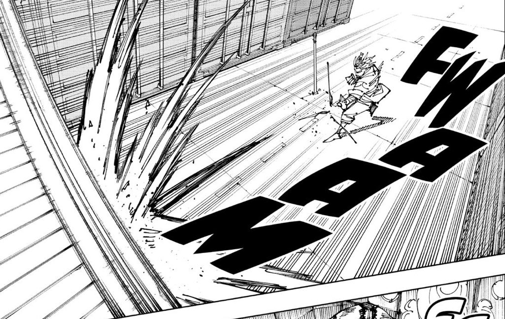 Potentia1Man's tweet photo. @CURSEDEVOURER He finishes it with one last mighty blow to his gut, frying him with electricity and sending both him and the car flying into a building.

“Clearly you’re outmatched.” https://t.co/nkHbtlLxWf