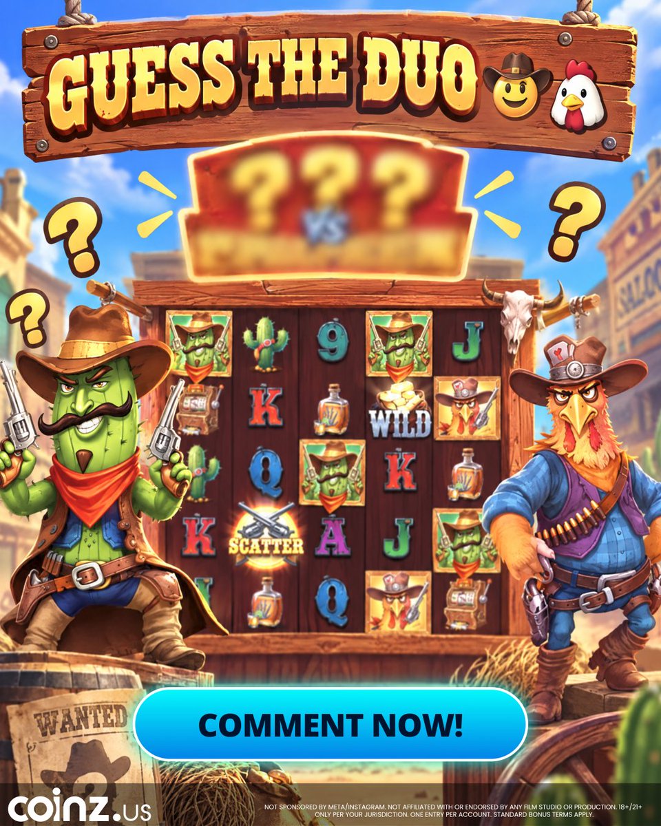 coinz_us's tweet photo. 🤠🐔 GUESS THE DUO — this iconic pair is facing off in one of our games, do you know which one? 👀

SHARE this post + your answer + username (no username = no entry!)

🎁 20 winners get 25FS
⏰ Deadline: Sun, Sept 20, 11:59PM EST
📢 Winners announced Mon, Sept 21
18+. T&amp;Cs apply. https://t.co/0JQiU9yOaQ