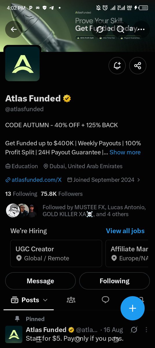 afafarahfx's tweet photo. @MUSTEE_FX1 @LAntonioAF @atlasfunded @atlas_futures @Eurusd_killer @Auwalmasterr @khaleefeer @MangariSul74189 @EMERGENCYFX9 @Realmanzofx Done ✅👍 
Everything 
Atlas Funded to the world 🌍 
LFG 🚀 https://t.co/NdZWQ0L7hU