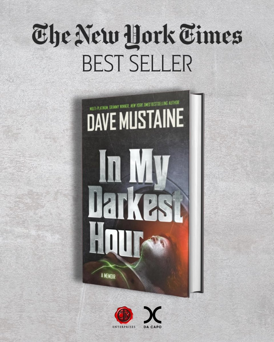 DaveMustaine's tweet photo. "In My Darkest Hour" is now a New York Times best seller! Grateful for everyone who picked up a copy, this is truly special thanks to you 🤘 https://t.co/wCPzefrhMb
