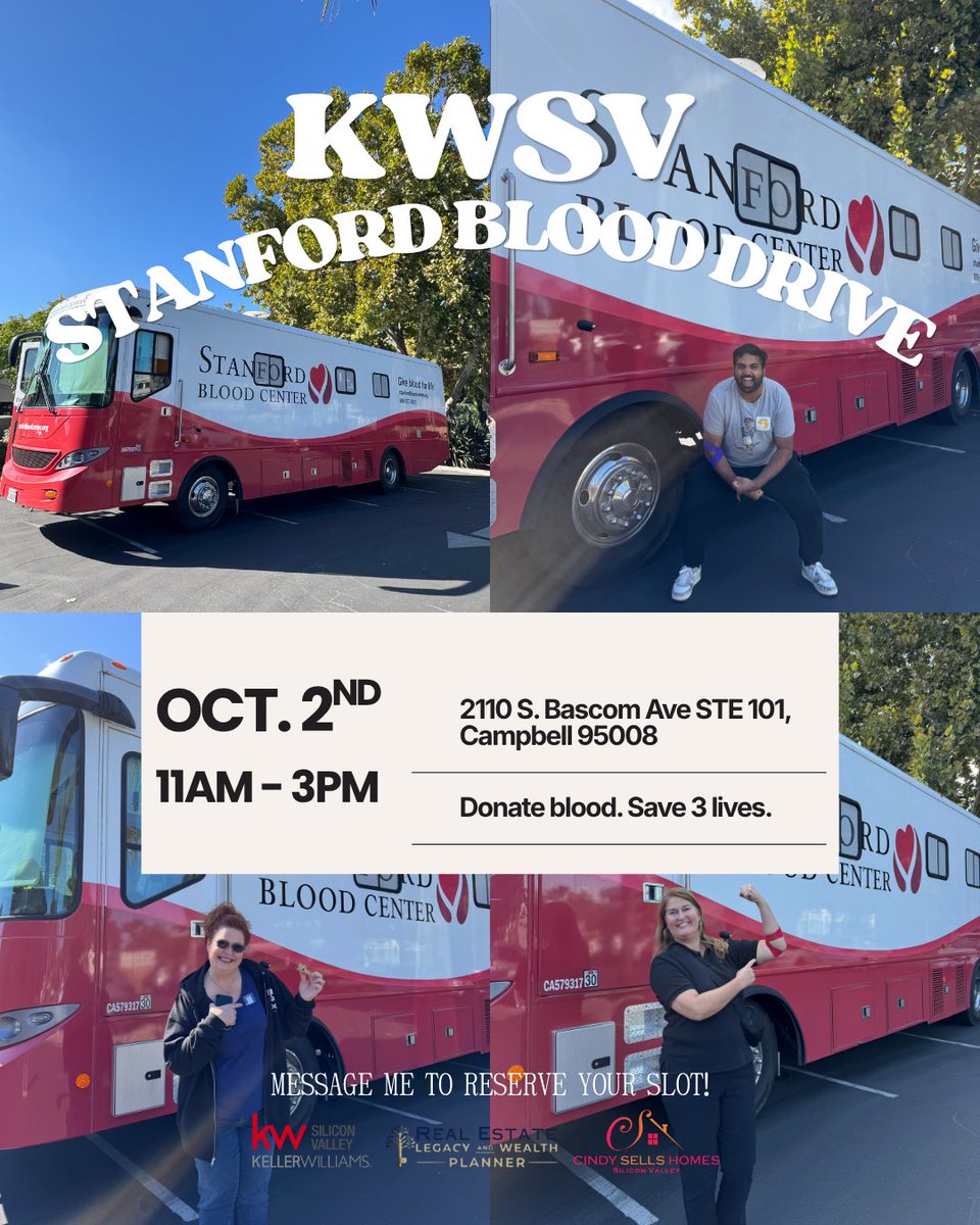 CSelleos's tweet photo. I'm signed up for the blood drive on October 2nd! Come on in and bleed for a cause. 🩸

Real estate is all about building strong communities, and giving blood is one of the easiest ways to support the neighbors around us. https://t.co/IV6EfB2q4c