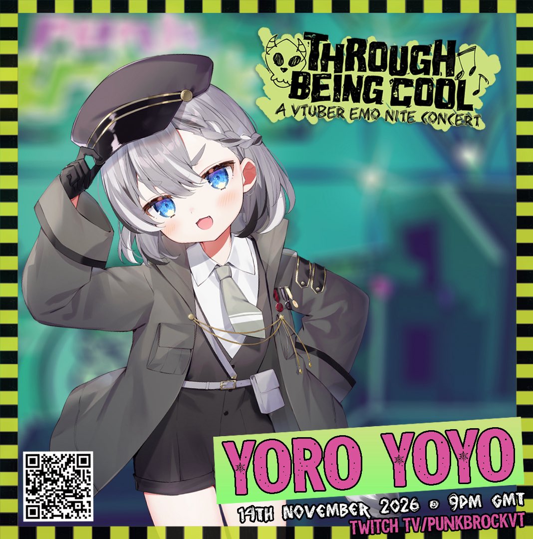 YoroYoyoVirtual's tweet photo. 📺CONCERT ALERT!📺

Heh…it’s nothing personell, kid….

I’m part of @PunkBrockVT ‘s #throughwithbeingcoolvt concert!! 🎸💀☠️

Yes…you’ll get emo Yoro….an incredibly rare sighting! 🤘 https://t.co/ILOt93jyNj