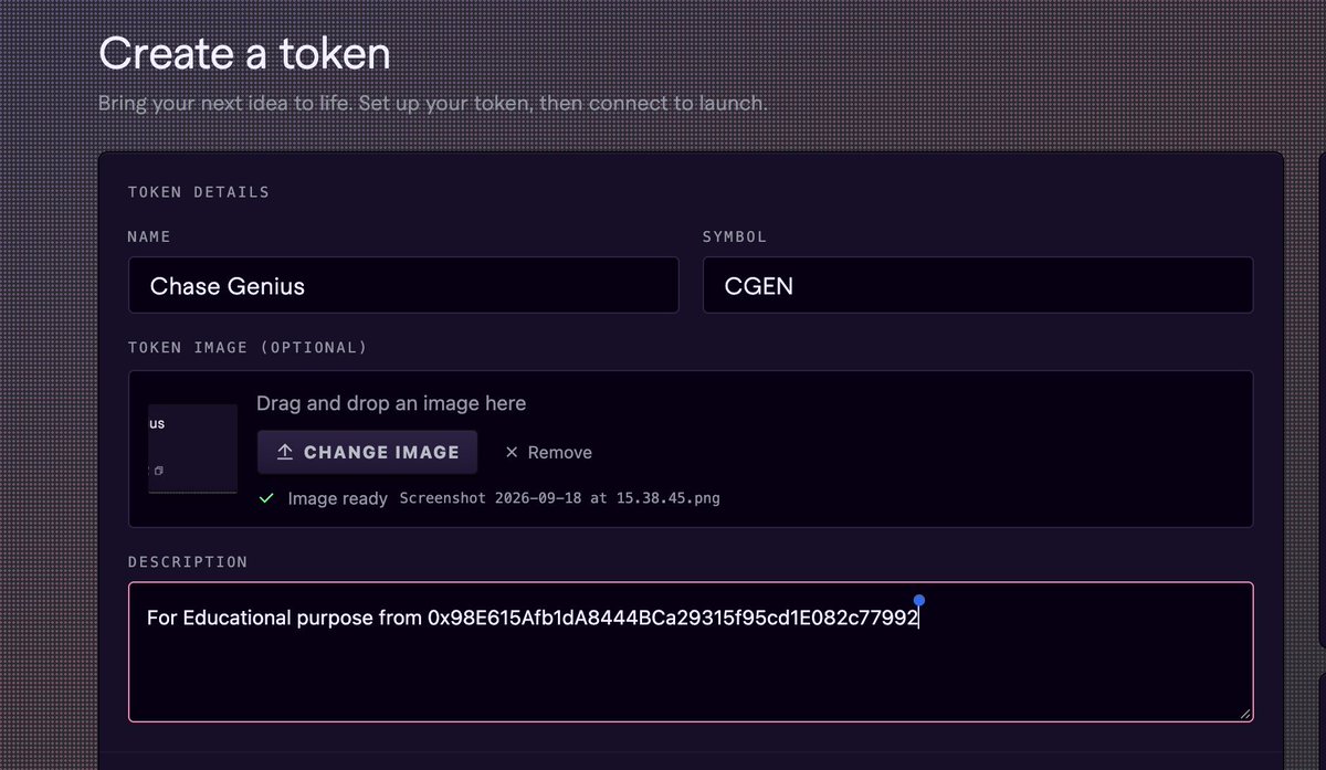 0xthugger444's tweet photo. Its not like a random adress, they called it as "GENIUS FOUNDATION"

@GeniusTerminal
has launched Genius Fun, a meme launchpad where creators can earn fees generated from coins they launch.

1. Enter your coin’s details  
2. Choose a Quote Currency. I used BNB; you should too.  
3. Leave “Opening Buy” at 0 if you wish to not buy tokens with your launch.  
4. Under “Fee Destination,” select “Creator payout”  
5. Complete the four confirmation boxes and launch