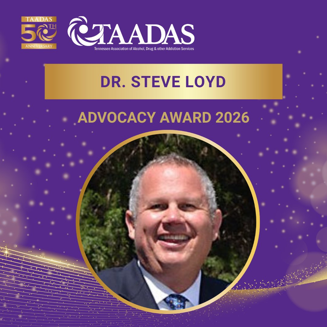 TAADAS_MEDIA's tweet photo. Dr. Steve Loyd is the 2026 TAADAS Advocacy Award winner. Dr. Loyd is Chief Medical Officer of Cedar Recovery in Nashville who formerly served as a member of the state's Opioid Abatement Council. We appreciate your advocacy! https://t.co/7mroXpnQm8