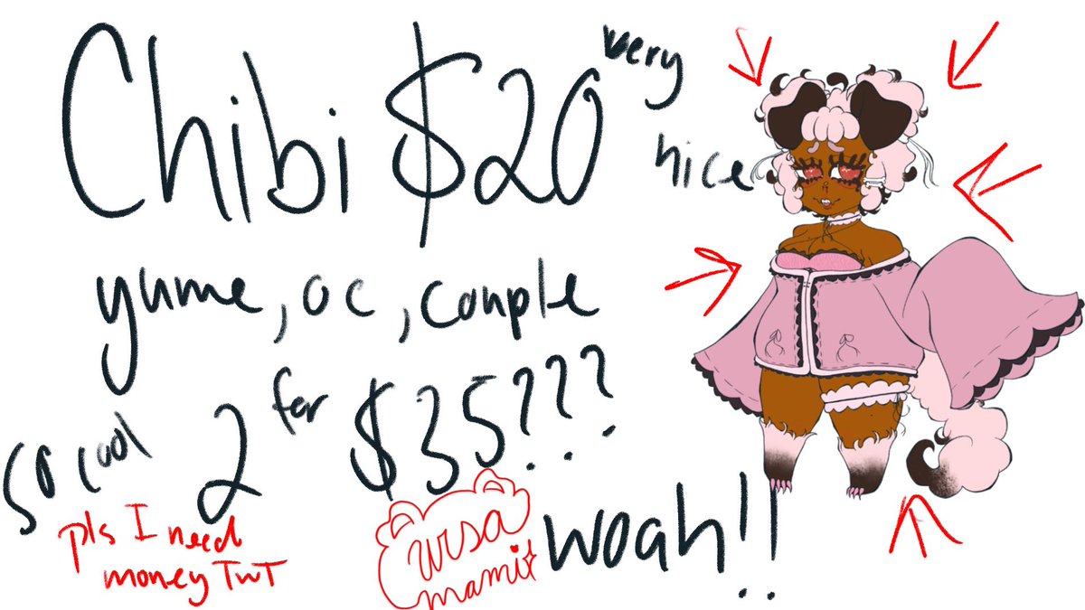 ursamamiart's tweet photo. i’m opening c0mms!! 
i have 5 chibi slots opens hehehe they’re done through kofi(i’ll link below) yipeee!!(i need a better graphic) https://t.co/anaw7d5WiV