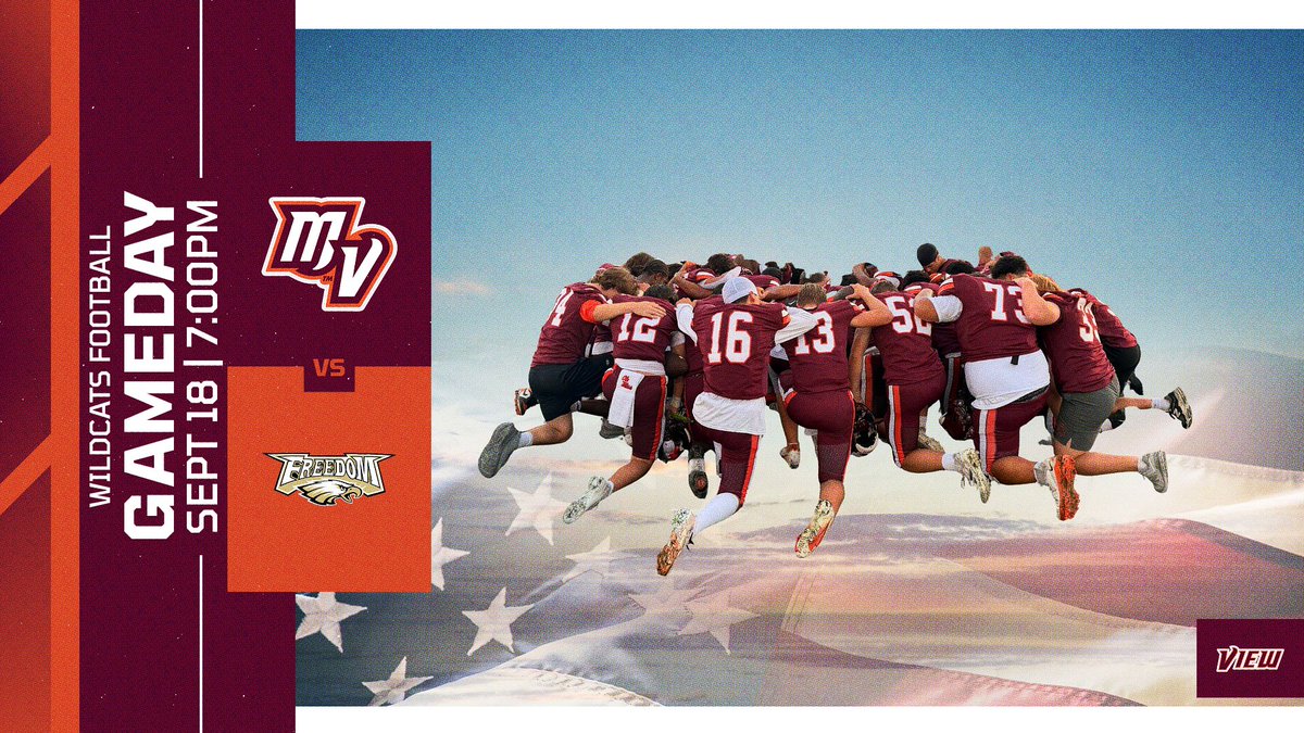 MVHS_SPORTS's tweet photo. Come out and support the Wildcats tonight for our USA themed game against Freedom. All students wearing their Mountain View USA Wildcat shirt will get in FREE! Gates open at 6:00. #ViewPride https://t.co/JfSj9pqKbl