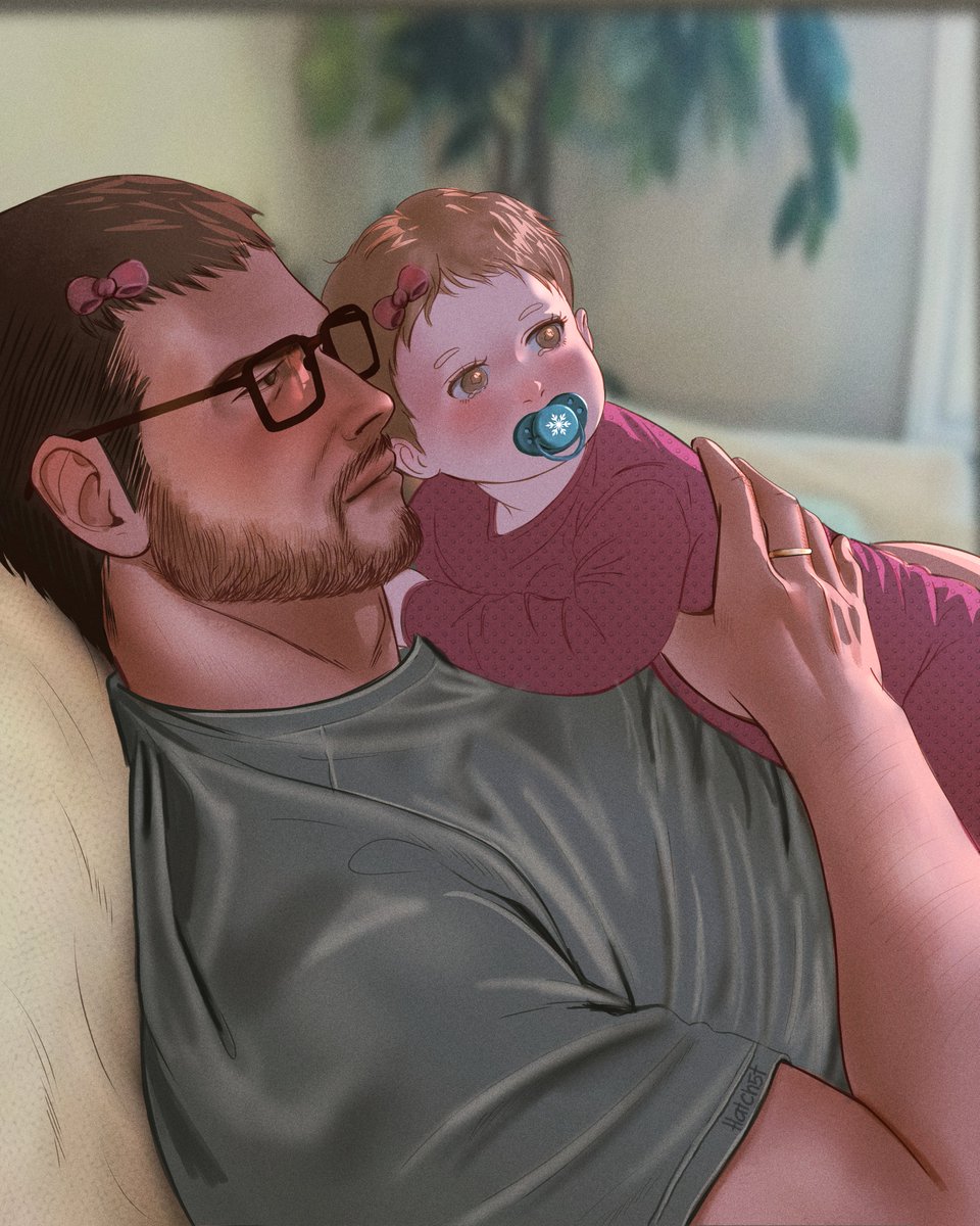 hatch5t's tweet photo. Uncledad is off-duty. Don't disturb #chrisredfield #ResidentEvilㅤ https://t.co/vq3MENG4qV