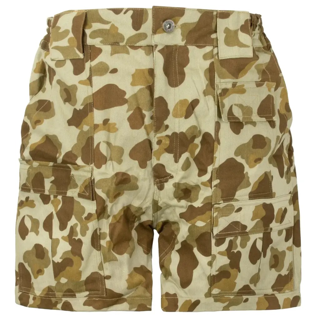 swisslinkinc's tweet photo. 🇺🇸 USMC WWII Frogskin Shorts, $69.99. Made to authentic period specs of the P42 shorts worn by Marines in the Pacific. High waist, big cargo pockets, reverse camo inside. https://t.co/P0RZuFTcFo
