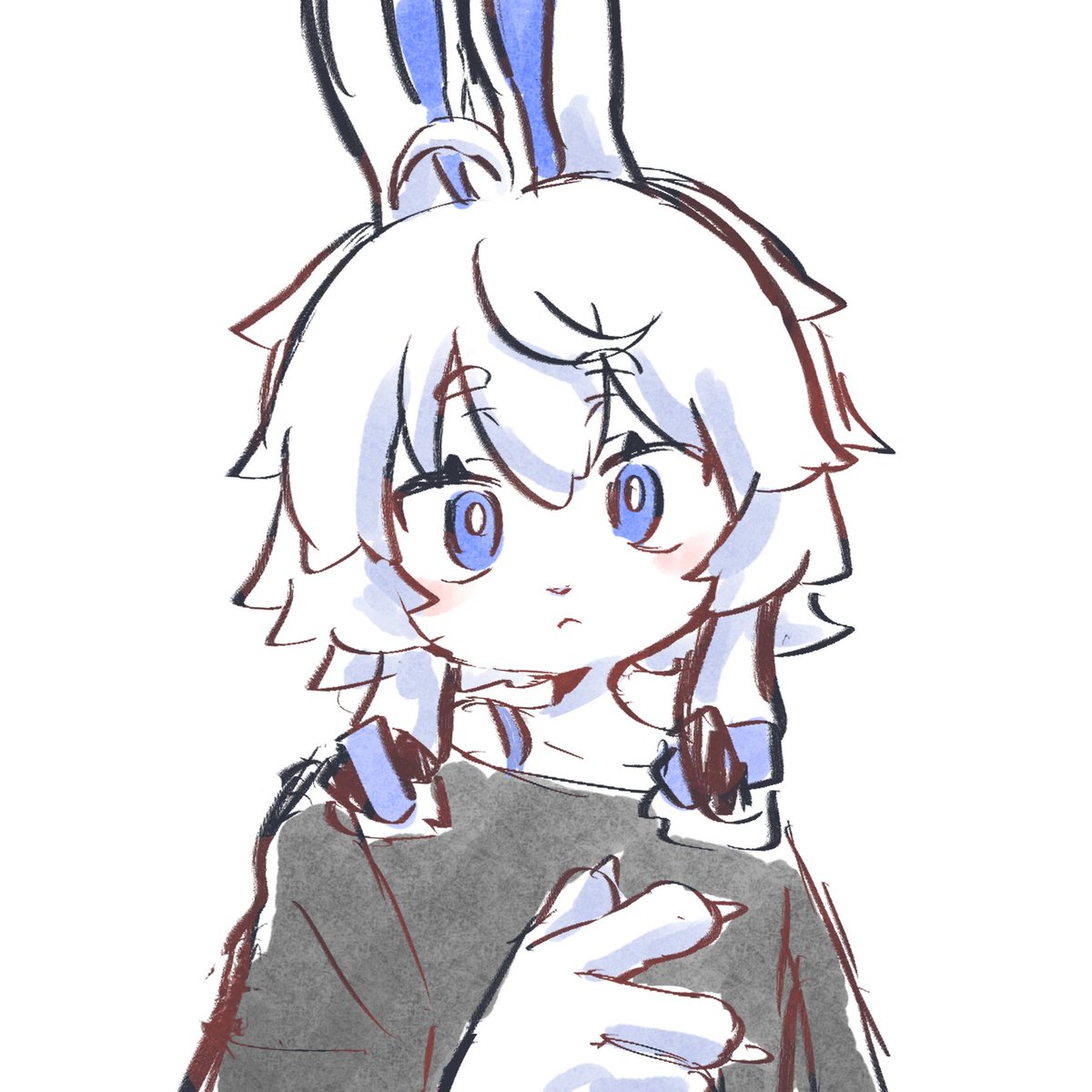 Nek0_rain's tweet photo. うちフェイトラつけたら
ユエくんずっとびっくりしてそうやなって絵 https://t.co/mhnZgkogIO