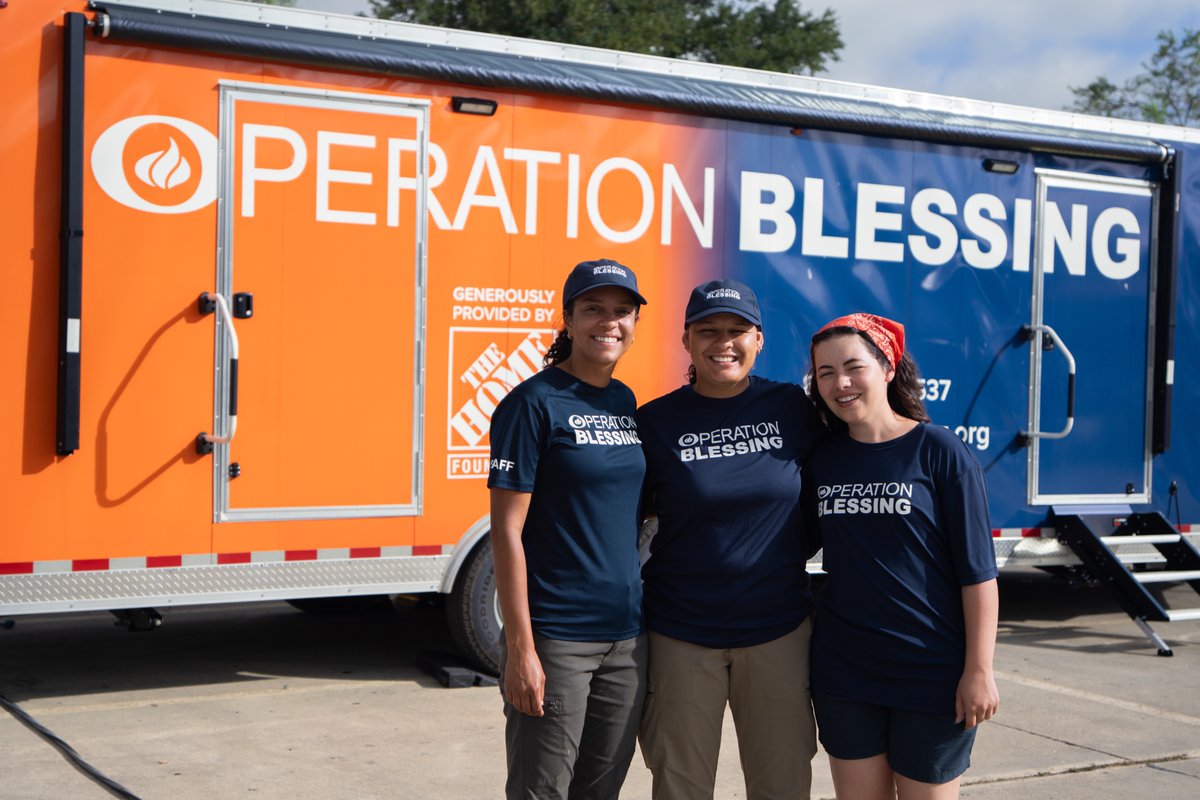 operationbless's tweet photo. When disaster strikes, it’s often the simple things that make the biggest impact.  Thanks to @HomeDepotFound, our new laundry trailer gives families one less thing to worry about by providing clean, freshly folded laundry at no cost. https://t.co/jz20bDl9YV