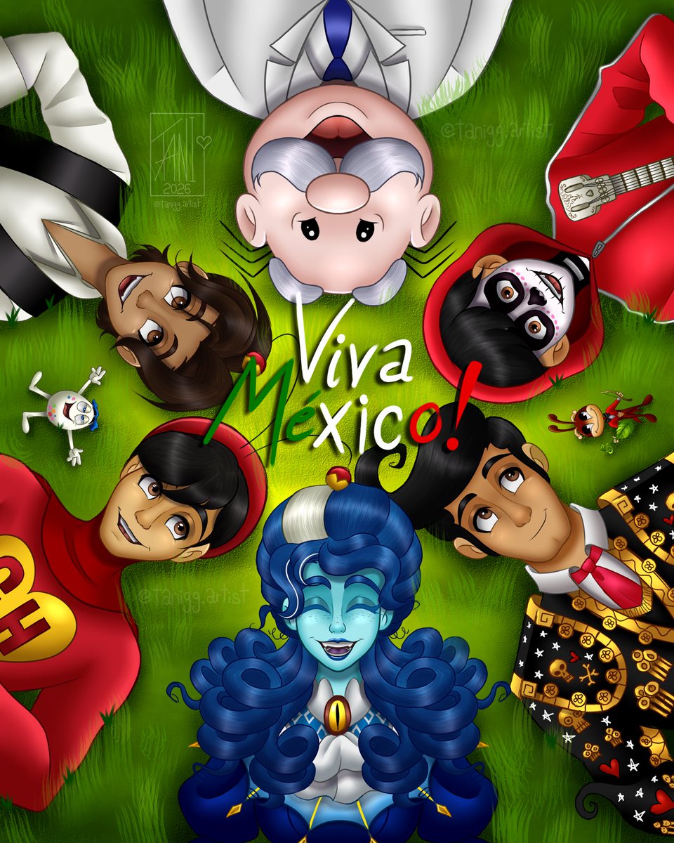 TaniGGArtist's tweet photo. ¡Viva México! 🇲🇽🥳🎉💚🤍❤️

PD: Sé que ya pasó el 15 y 16 de Septiembre pero apenas pude terminar el dibujo ✍️🫩
•
#fanart #mexico #VivaMéxico #artemexico #personajesmexicanos https://t.co/w1MspqTM2z