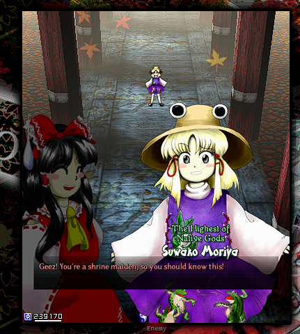 Xerto17's tweet photo. Finally did 1CC clear in Touhou 10(I hate you Kanako), and met wife (also did 1CC clear in Touhou 10.5 and unlocked another wife(Tenshi)) now time for Touhou 11 https://t.co/TG9Awa52Oh