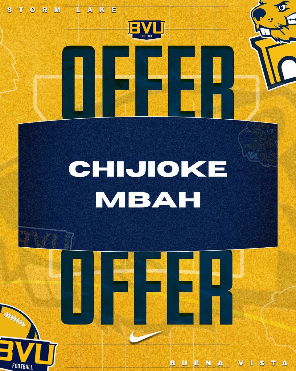 ChijiokeMbahJr's tweet photo. After a great conversation with @Coach_Saterstad I’m blessed to receive my first offer from Buena Vista University #AGTG @CoachMorganAJ @CoachJonasB @PrepRedzoneMO @JPRockMO https://t.co/n0gLd1zjDE