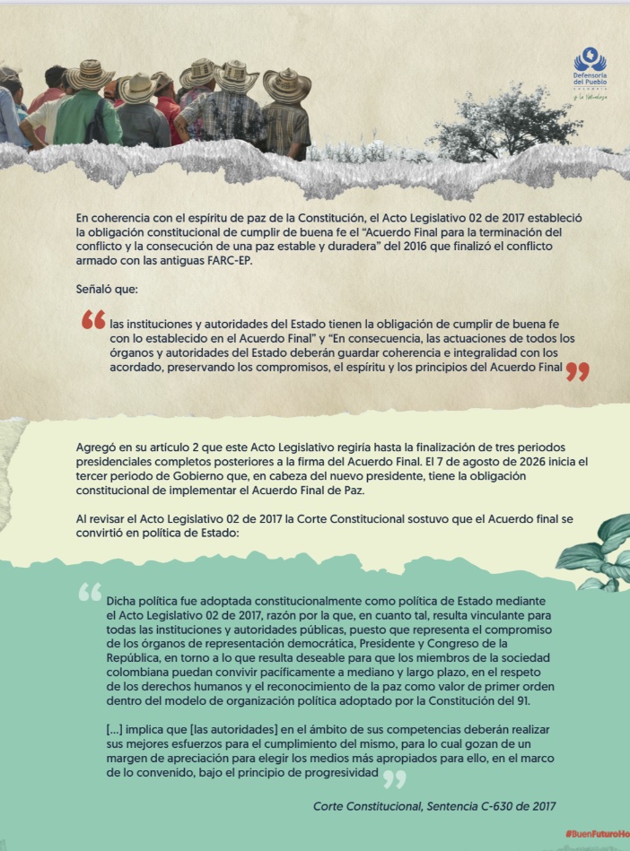 MarnIris's tweet photo. Garantizar el funcionamiento adecuado de la Jurisdicción Especial para la Paz @JEP_Colombia es una obligación constitucional en virtud de:

- El Acto Legislativo 01 de 2017 que la crea como una garantía de los derechos de las víctimas y de seguridad jurídica para los firmantes de paz.

- La obligación de cumplir de buena fe el Acuerdo Final de Paz, según el Acto Legislativo 02 de 2017.

La obligación de cumplir el Acuerdo de Paz tiene implicaciones inclusive presupuestales, como lo establecieron el Acto Legislativo 01 de 2016 y 04 de 2017.

Entonces, la decisión política de oponerse a la JEP no puede estar por encima de la Constitución. Gobierno y Congreso, como todas las instituciones del Estado, tienen el deber de habilitar, de buena fe, las condiciones para que la JEP pueda operar.