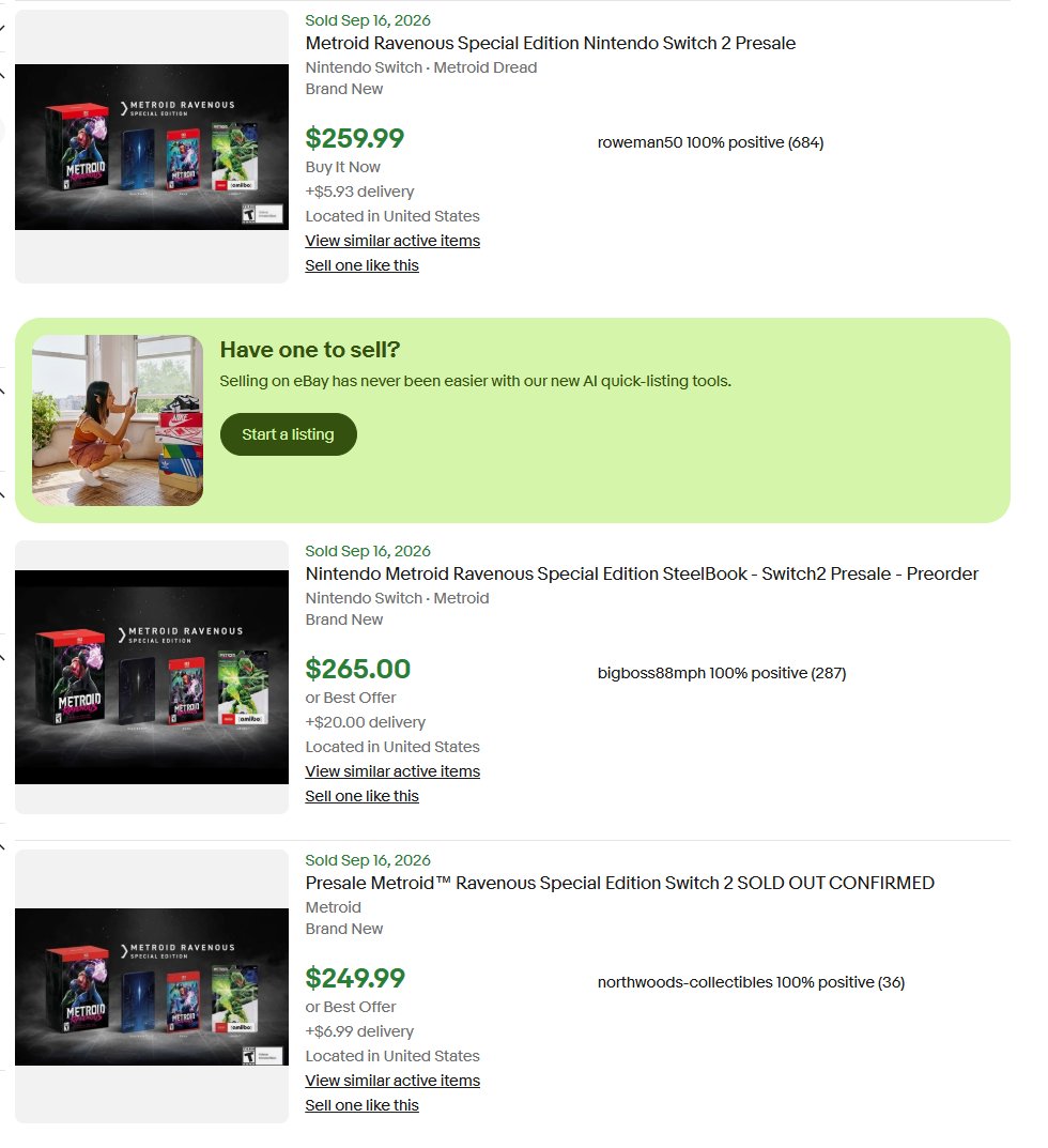 ra_ecom_'s tweet photo. Presales for February are bold especially when the Nintendo buyers are mass reporting listings.

Even presales for Zelda which are within presale TOS are getting reported

Either way itll be profitable closer to release

💰Buy: $119.99
📈Sell: $250+

Easy money on these. Scalpers are profiting again with another risk free preorder.