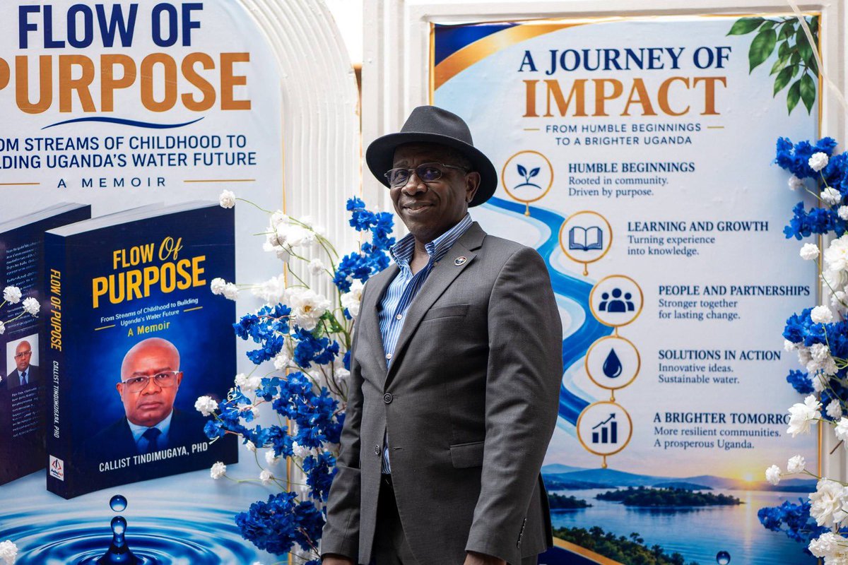 Qrisy_Qrisy's tweet photo. Writing a memoir forces you to look back before you can look forward. In telling this story, he had to sit with the people, the lessons, and the distance travelled in building Uganda's water future, and ask honestly what work still remains.
This isn't just his story; it's the story of a purpose bigger than one person. If water, purpose, or building something lasting speaks to you, you are invited to walk this journey with @DrCallistTindi.
#FlowOfPurpose is out today.