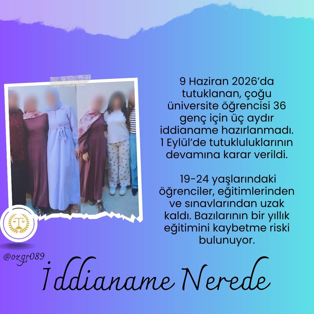 ozgr089's tweet photo. Gerçek suçlular özel aflarla tahliye edilirken 36 üniversite öğrencisi olmadık gerekçelerle aylardır dört duvar arasında. @ErtugrulGunay 

İddianame Nerede https://t.co/n51x0NyUp7