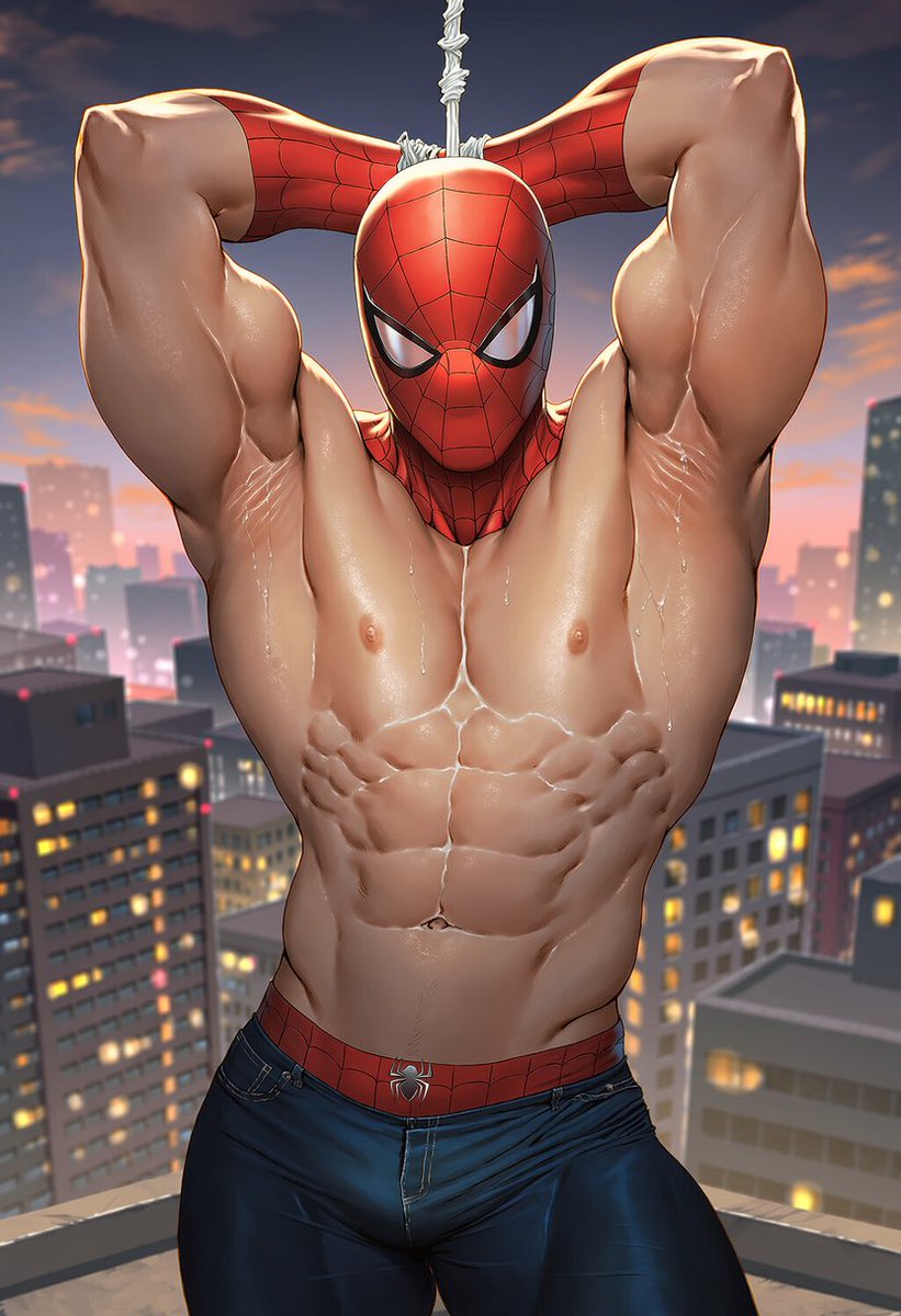 bw1637920's tweet photo. Spider man ~ masculine physique 🕷️💪
#spiderman #marvel #AIart️️️️️️️️️️️️️️️️️️️️️️️️️️️️️️️️️️️️️️️️️️️️️️️️️️️ #men #flex #masculine #physique #body #fypシ゚ https://t.co/08UA3nCrPi