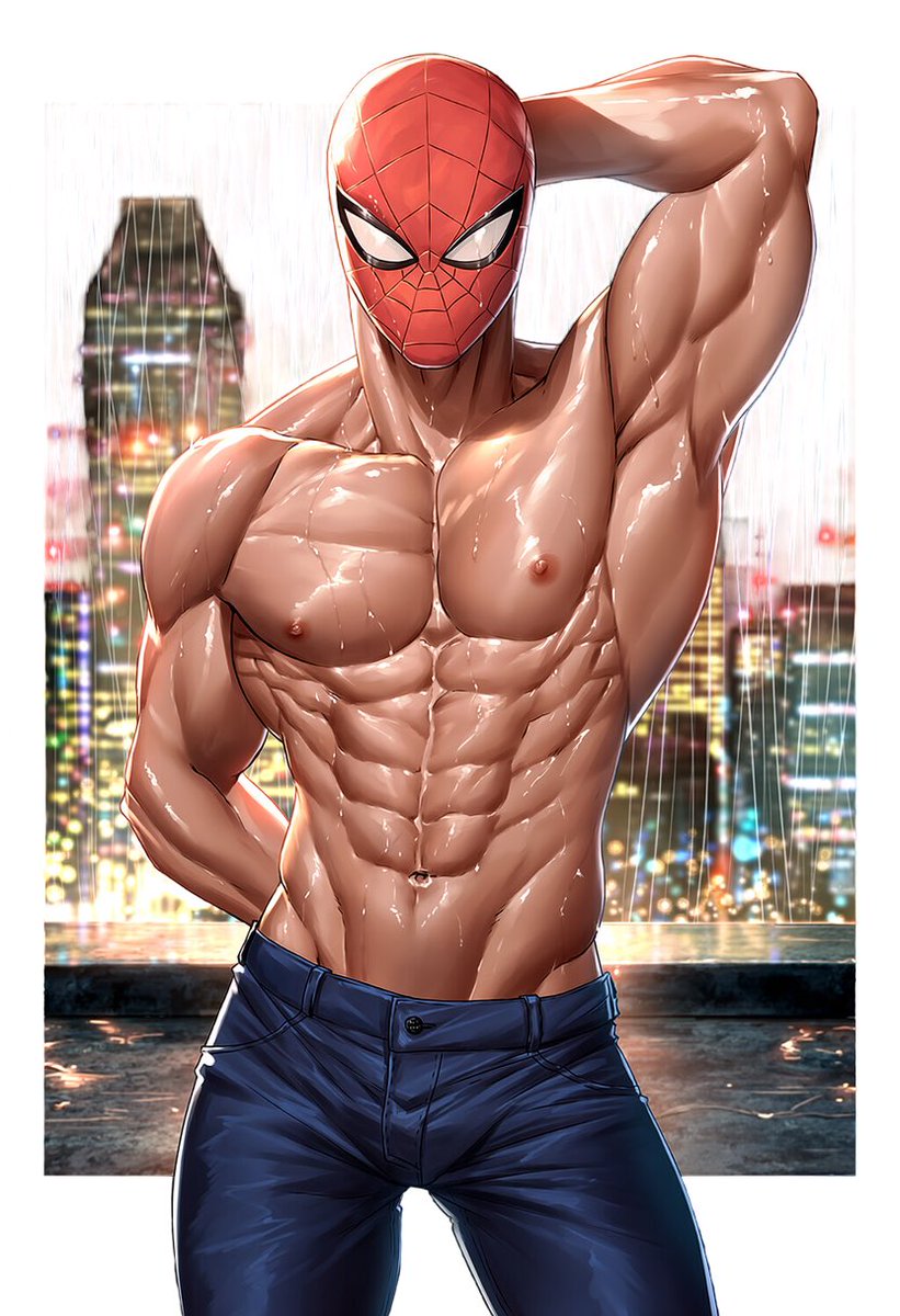 bw1637920's tweet photo. Spider man ~ masculine physique 🕷️💪
#spiderman #marvel #AIart️️️️️️️️️️️️️️️️️️️️️️️️️️️️️️️️️️️️️️️️️️️️️️️️️️️ #men #flex #masculine #physique #body #fypシ゚ https://t.co/08UA3nCrPi