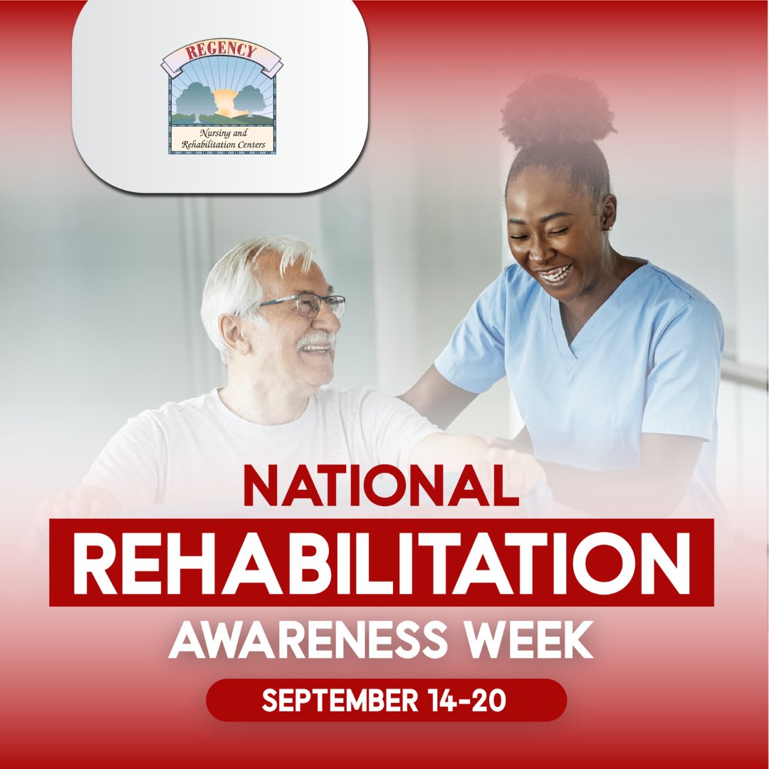 RegencyNursing's tweet photo. Progress is worth celebrating! 💪 National Rehabilitation Awareness Week is a time to recognize the strength, determination, and hard work that go into every step of the recovery journey. 

#NationalRehabilitationAwarenessWeek https://t.co/2aKLNWfdk1