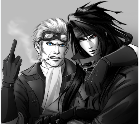 k4ylamorg's tweet photo. Two legends, one frame. 🖤🔥 Vincent’s mysterious aura + Cid’s fearless energy = an iconic duo. ⚔️

#FinalFantasyVII #FFVII #VincentValentine #CidHighwind #FF7Rebirth #FinalFantasy #FF7 #Gaming #JRPG #SquareEnix https://t.co/hSCXYMb5Da