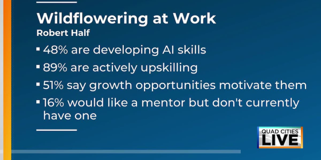 FmBaum's tweet photo. As workers rethink what career growth looks like, a new skills-first workplace trend called “wildflowering” is gaining traction. @RobertHalf employment trends expert Erin Lopshire explains more about what this looks like in this @kwqcnews interview https://t.co/qz8IIVVpgt https://t.co/rFKncbUf0N
