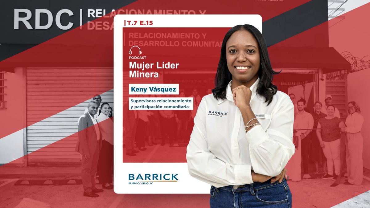 BarrickRD's tweet photo. Como Supervisora de Relacionamiento y Participación Comunitaria, Keny Vásquez nos cuenta cómo su trabajo conecta a la empresa con las comunidades, promoviendo espacios de escucha, participación y colaboración.

Conoce su experiencia y descubre el valor del diálogo comunitario en el este episodio de la séptima temporada del podcast #MujerLíderMinera, disponible en las plataformas:

Spotify
https://t.co/BncLgEmNJ6

Apple podcast
https://t.co/JETPwFHRj2

YouTube
https://t.co/jpfqb5hyrZ

#BarrickPuebloViejo
#Minería
#MujeresEnMinería