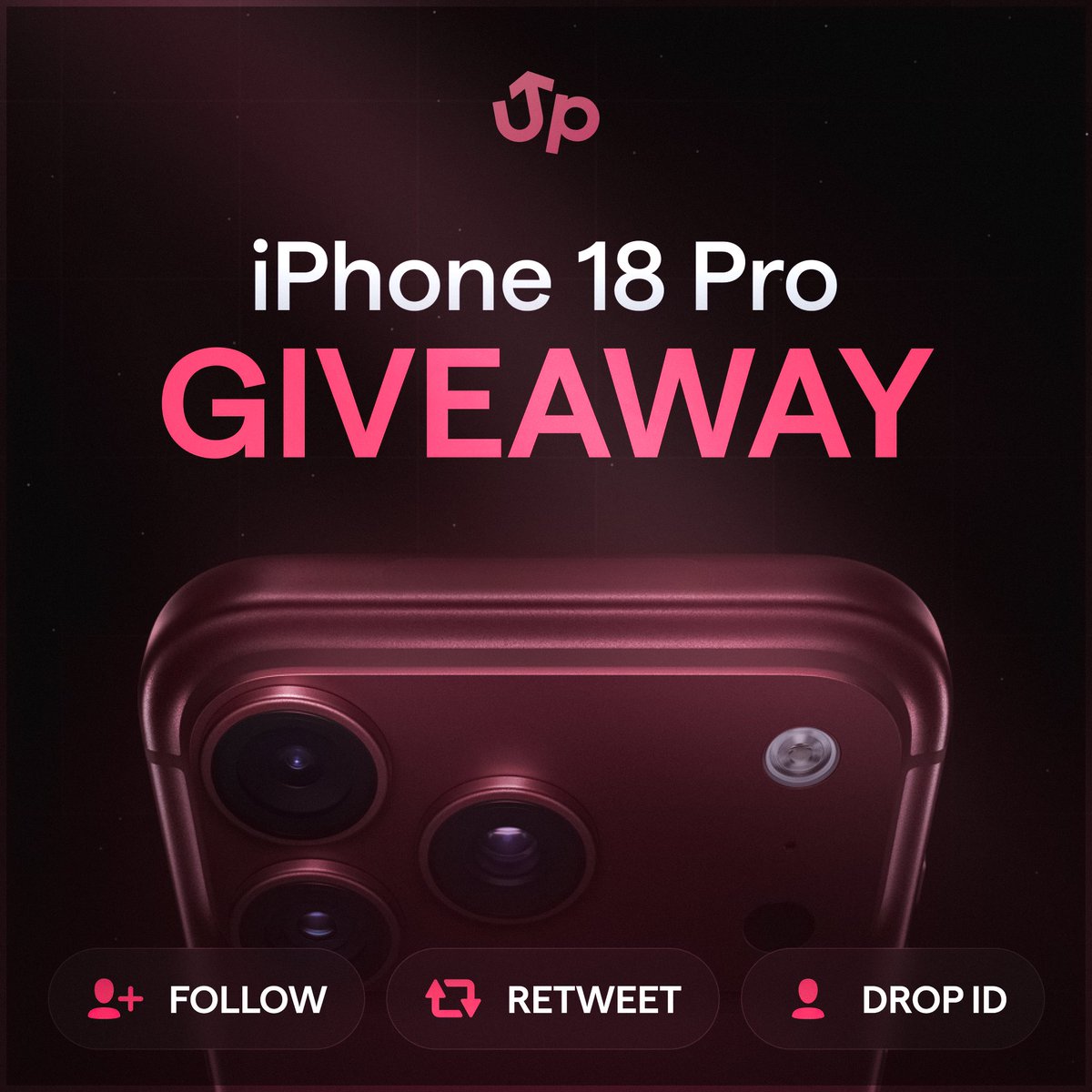 Upgradercom's tweet photo. 📱 iPhone 18 PRO ($1,200) GIVEAWAY!

To enter:
✅ Follow @Upgradercom
✅ RT this post
✅ Drop your User ID

Winner will be rolled in 7 days. https://t.co/dYr4HKauot