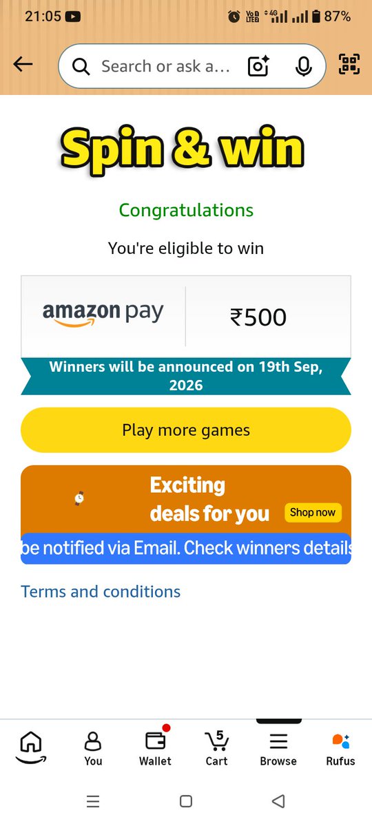 AmitKumar606147's tweet photo. #amazonspinandwin https://t.co/cTpbf7GjBY