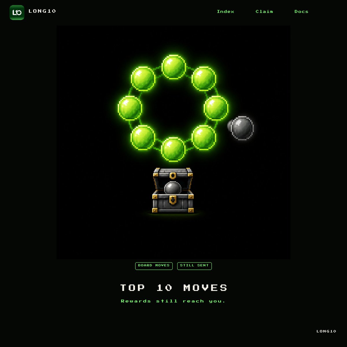 UseLong10_index's tweet photo. The Top 10 will change. That is normal.

A token that enters the ranking is bought on the next epoch. It gets the same 10% ETH slice as the other nine. Those tokens still go to holders.

A token that leaves stops getting new buys. It is no longer part of the live basket.

What you already earned does not vanish. If you accrued a token before it rotated out, that amount is still sent to you. The board moves. Rewards still reach you.

Robinhood Chain · https://t.co/fKx0yVPM2q