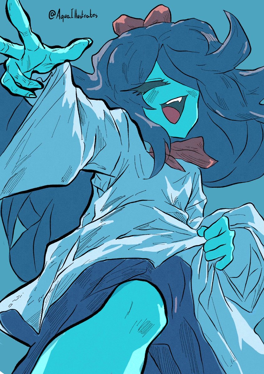 aquaillustrates's tweet photo. Aqua got the Opium treatment 💀 #deltarunefanartㅤㅤㅤㅤ #yvl https://t.co/R9q905Qy1F