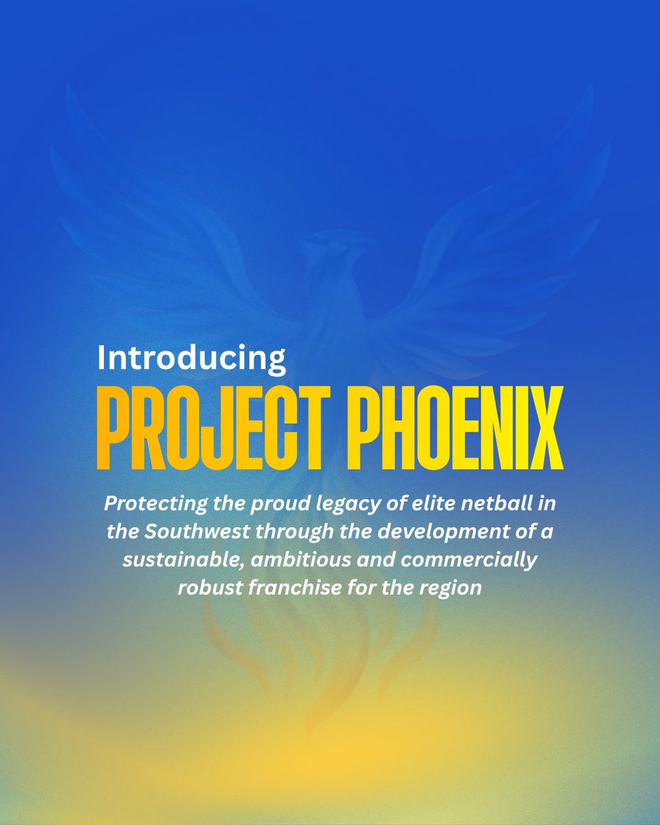 TeamBathNetball's tweet photo. Introducing PROJECT PHOENIX 🐦‍🔥

Today we're excited to share an update from Project Phoenix - the independent project being developed to bring elite netball back to the Southwest

https://t.co/rmnjpNEExx https://t.co/JeItHqh1VR