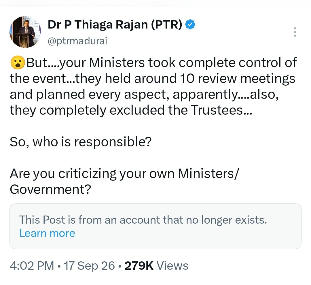 sankar_raman's tweet photo. @Akshita_N @IndiaToday @ptrmadurai Expecting similar reply with smiley https://t.co/PuocKpA1XQ