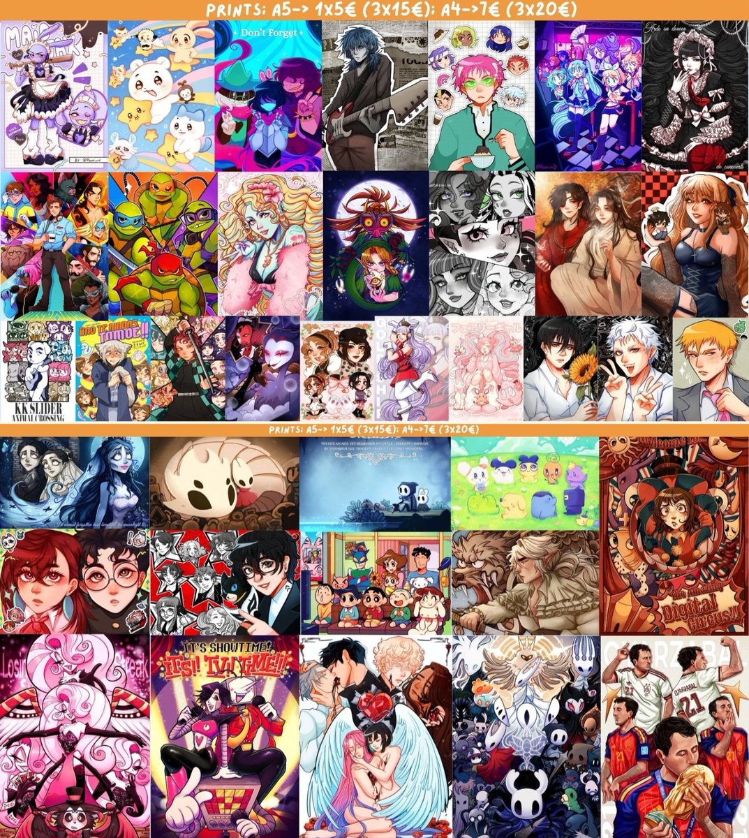 Powywy's tweet photo. @JW_Arte Holi, estare en el AH77 en exterior. 🥸

Merch de la seleccion!! deltarune, alien stage, saiki k, sally face, tadc, mcr, resident evil, chiikawa, dispatch... 

No es el catalogo final, habrá cambios. Aun así, las reservas y catálogo completo estan aqui:

https://t.co/MsQFvQM1HF https://t.co/IEIJoaKZl5
