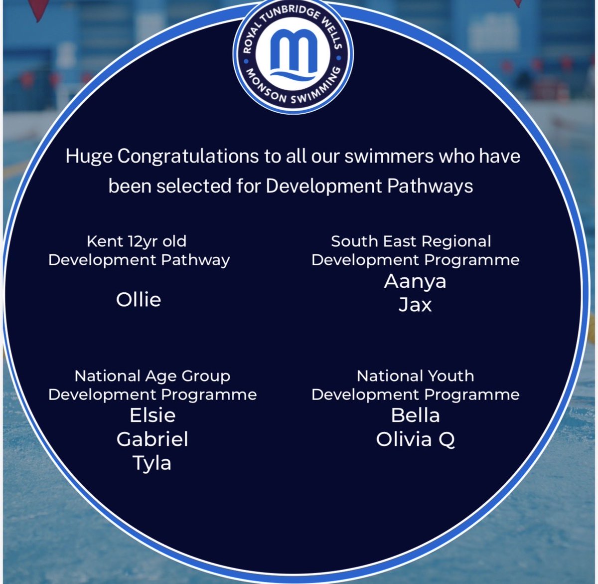 RTWMonsonSC's tweet photo. Huge congratulations to all our swimmers recently selected for Development Pathways !

#rtwmonson #monson #letsgomonson https://t.co/fwzCqm3XWQ