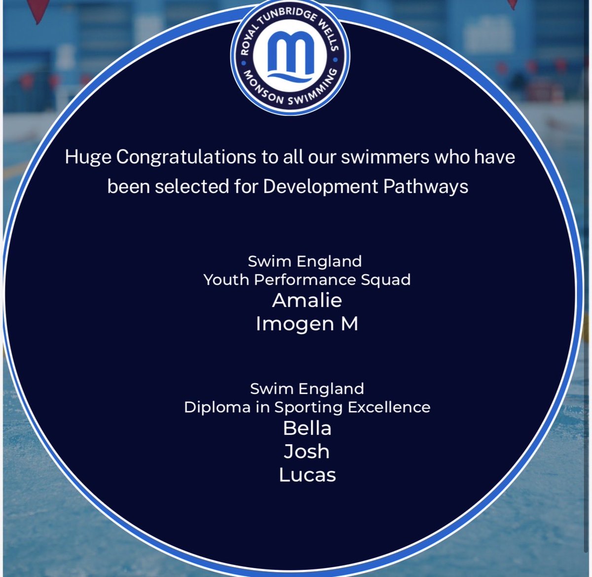 RTWMonsonSC's tweet photo. Huge congratulations to all our swimmers recently selected for Development Pathways !

#rtwmonson #monson #letsgomonson https://t.co/fwzCqm3XWQ