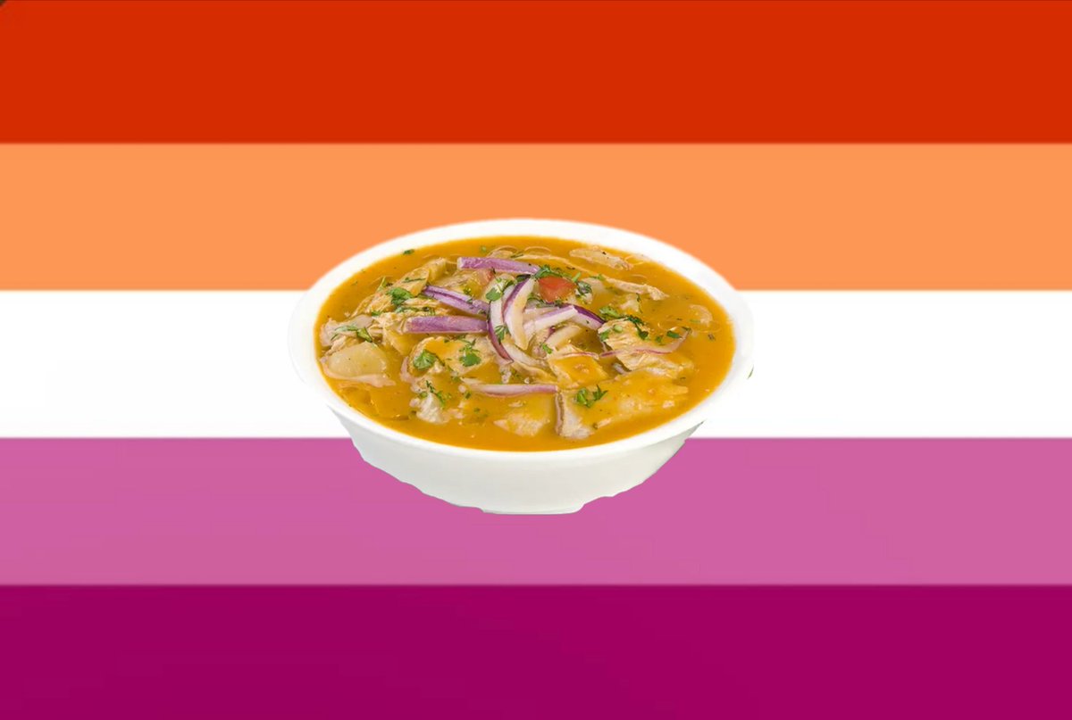 sietesita's tweet photo. bandera lesbica encebollado para las lesbianas ecuatorianas q amamos el encebollado https://t.co/1ELVwCVANW
