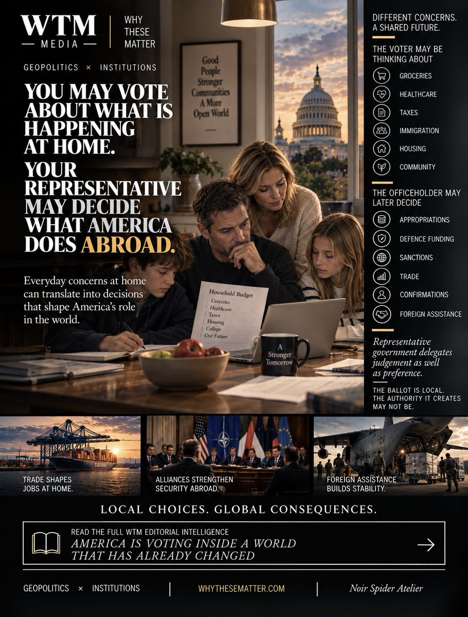 whythesematter's tweet photo. America Is Voting Inside A World That Has Already Changed

America will vote on 3 November. But the deeper consequence is the institutional architecture those votes create—and how that architecture governs in a world that will keep moving on 4 November.

Read the full WTM Editorial Intelligence: America Is Voting Inside a World That Has Already Changed.

https://t.co/kne78fy9dU