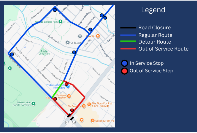 oakvilletransit's tweet photo. 🚨🚍 Route 37 Detour Alert 

🗓️ Saturday, Sept 19 
🚧 Dundas St W &amp; Neyagawa Blvd Construction
❌ Bypassed Stops on Gladeside Ave, Dundas St W &amp; Neyagawa Blvd

⏱️ Allow extra travel time!

Please visit https://t.co/uGWT71NrrK for more info https://t.co/6JTd9pagfN