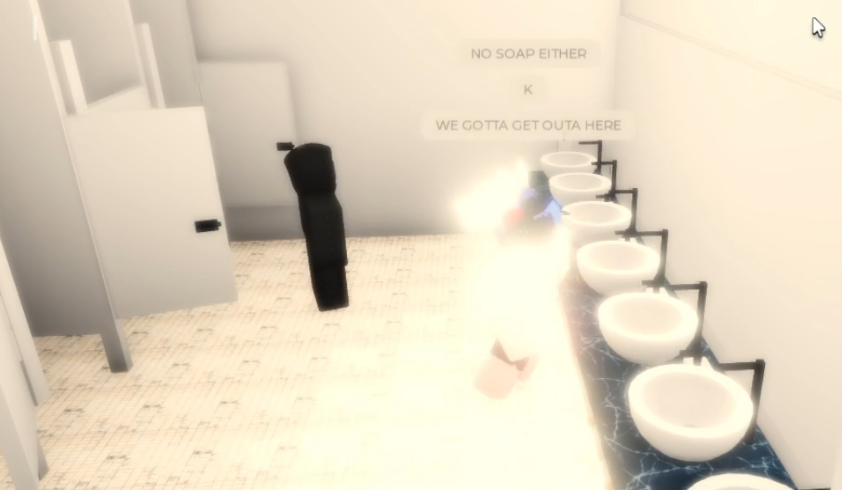 SurgeOnRoblox's tweet photo. So... WHAT HAPPENED...?

@SubTYB was originally the 7th mystery participant in the United States Championship N1C Ladder Match. HOWEVER...

While using the bathroom, he was ATTACKED BY SOMEONE!

WHY WAS AK USING THE BATHROOM MID-ENTRANCE?
WHO ATTACKED AK?
WHO'S UNDER THE HOOD?
WHERE IS THE SOAP?
DID AK JUST WIPE WITH HIS HANDS?

So many questions in such little time...