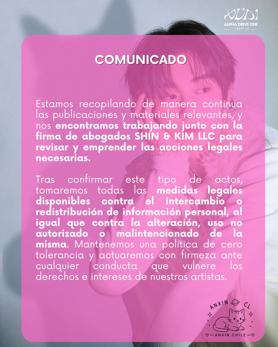 ald1_chile's tweet photo. Esperamos firmemente que WK1 tome todas las acciones reales y necesarias, y que esto no se quede simplemente en un comunicado más. La seguridad, privacidad y bienestar de Anxin deben ser la prioridad absoluta.

#웨이크원_당장_안신지켜줘
#WAKEONE_ProtectANXIN
#ALD1 #ALPHADRIVEONE https://t.co/tg6bVpGd9p