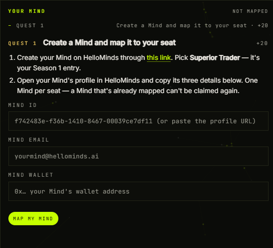 hya0015's tweet photo. A new quest from @MindGames_AI  has been unlocked.

Start : https://t.co/KH2Xd7TeMA

1. Create a Mind
- Visit : https://t.co/Ul5pjGtsan
- Select “Superior Trader” to create a Mind.
- Click on the Mind you created in your profile to copy its ID, email, and wallet address.

2. Connect Wallet
- Connect your EVM wallet (RH)
- This will likely be the wallet used for WL.
- Keep your wallet balance at $10 or more.

The GameFi season is back on @RobinhoodApp .

so be sure to add this to your list.